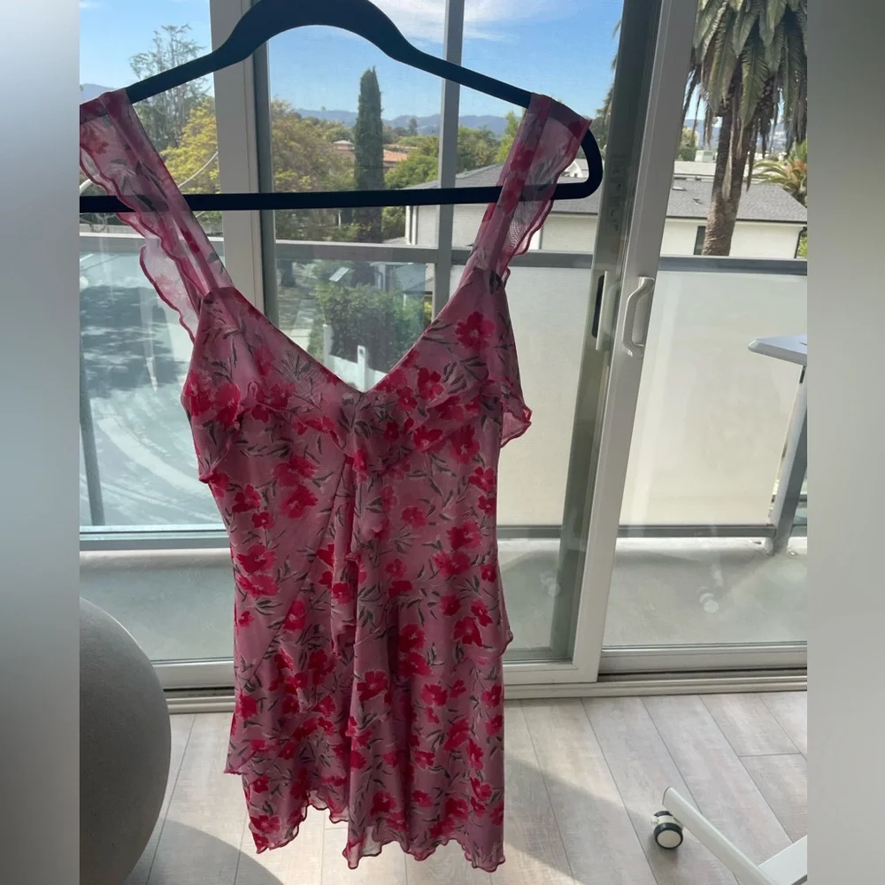 Mesh Ruffled Mini Dress - Picture 2 of 5